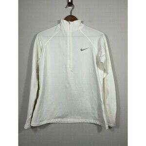 Nike Dri-FIT White Quarter Zip Pullover Medium Athletic Top